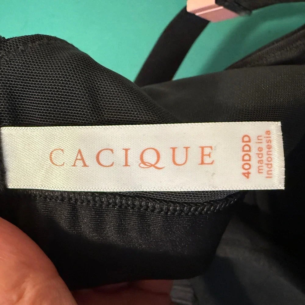 Cacique Comfort Bliss Lightly Lined Balconette Bra Floral Black‎ 40DDD NWT